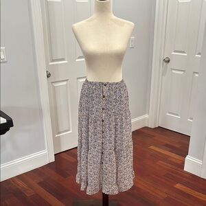 Floral Button-Down Skirt